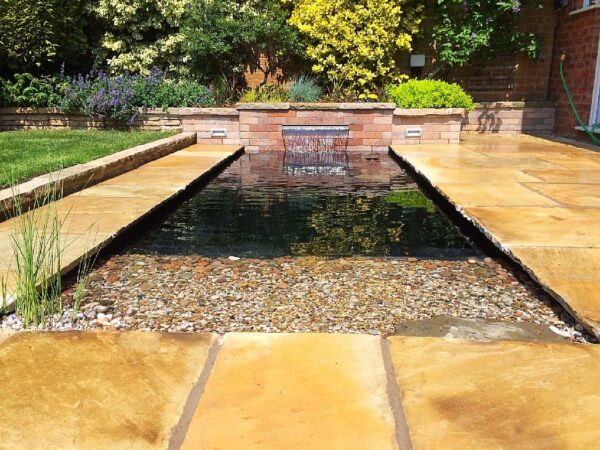 Modern koi pond construction in Loughborough — Leicestershire, JDM Ponds